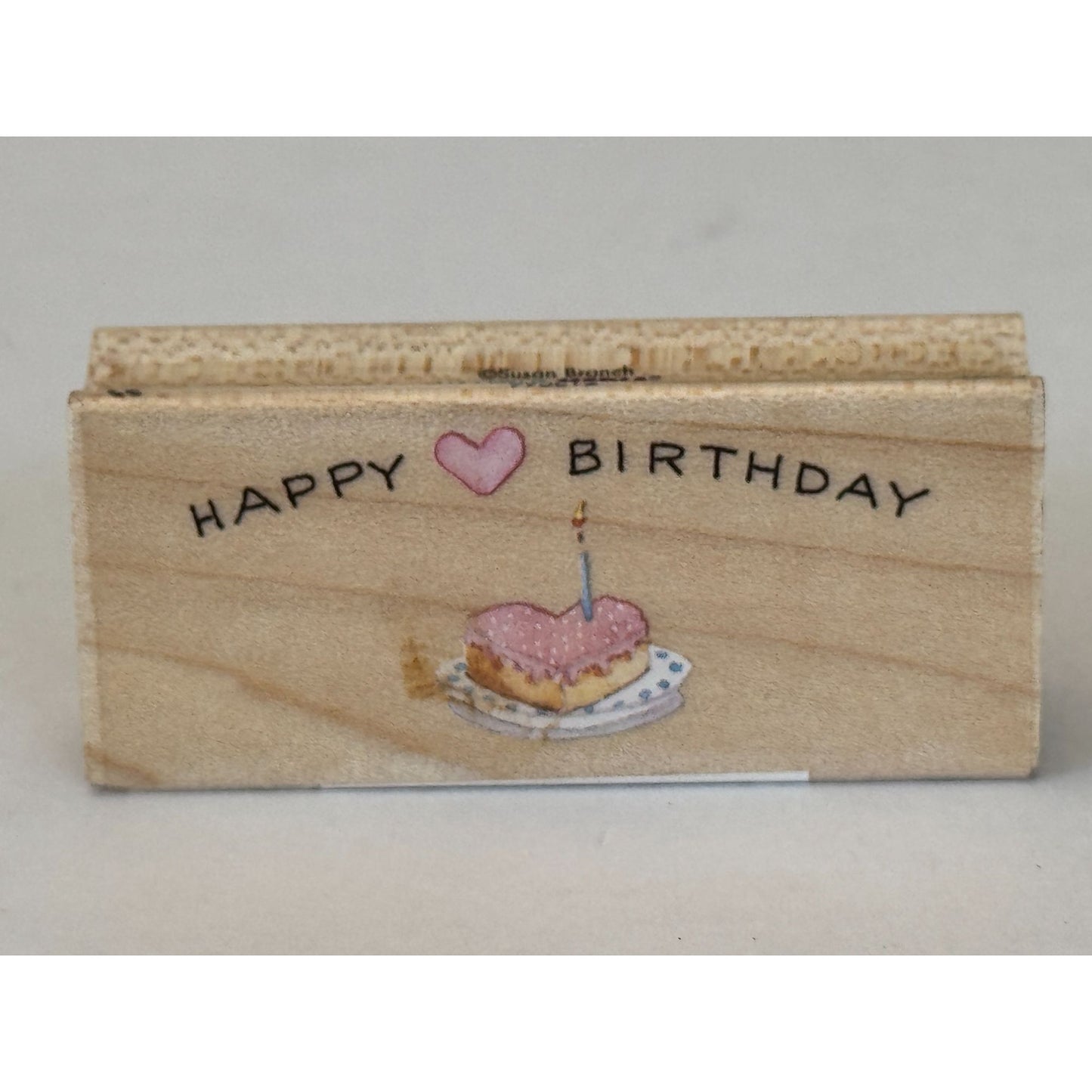 All Night Media Rubber Stamp Heart Cake Happy Birthday Candle Susan Branch Craft