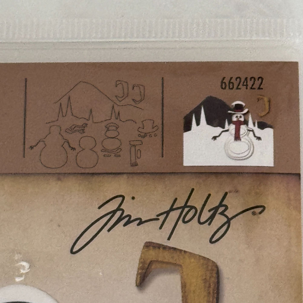 Sizzix Thinlits Tim Holtz Alterations Snowman Scene Die Set Christmas Cardmaking Winter Holidays 662422