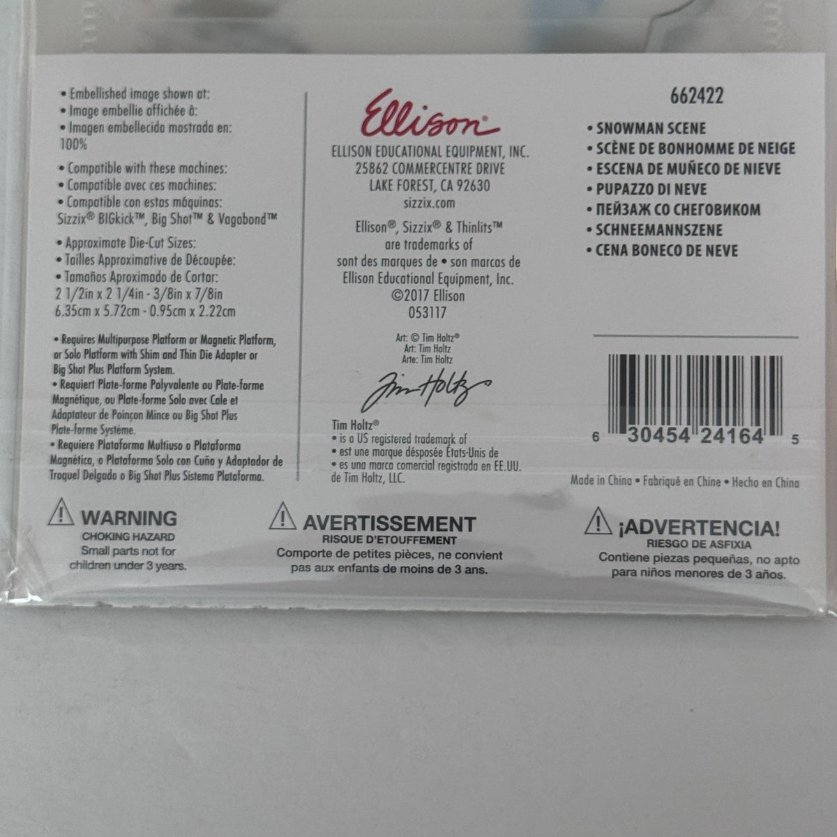 Sizzix Thinlits Tim Holtz Alterations Snowman Scene Die Set Christmas Cardmaking Winter Holidays 662422