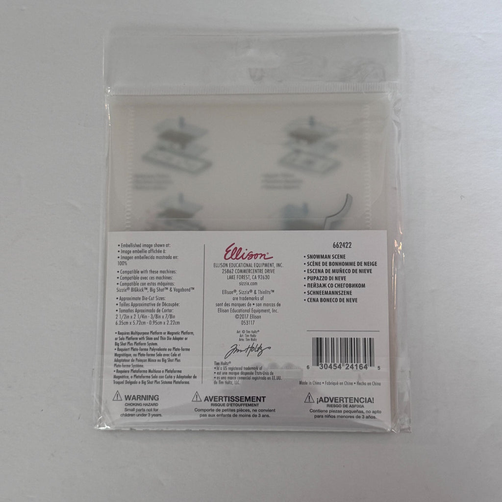 Sizzix Thinlits Tim Holtz Alterations Snowman Scene Die Set Christmas Cardmaking Winter Holidays 662422