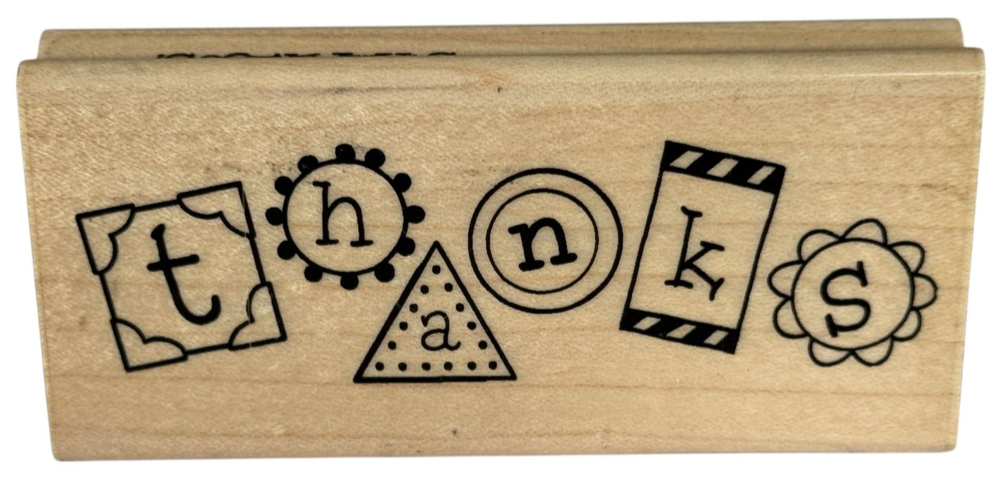 Stampendous Rubber Stamp Circle Talk Thanks Thank You Card Making Word Sentiment