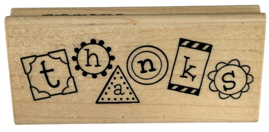 Stampendous Rubber Stamp Circle Talk Thanks Thank You Card Making Word Sentiment
