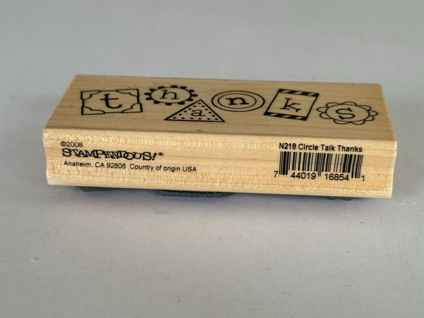 Stampendous Rubber Stamp Circle Talk Thanks Thank You Card Making Word Sentiment