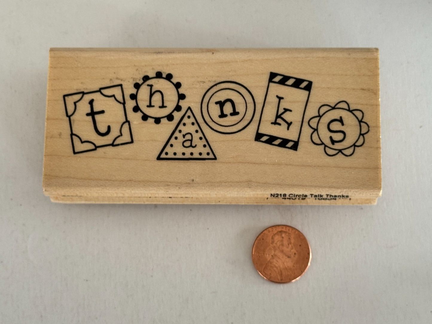 Stampendous Rubber Stamp Circle Talk Thanks Thank You Card Making Word Sentiment