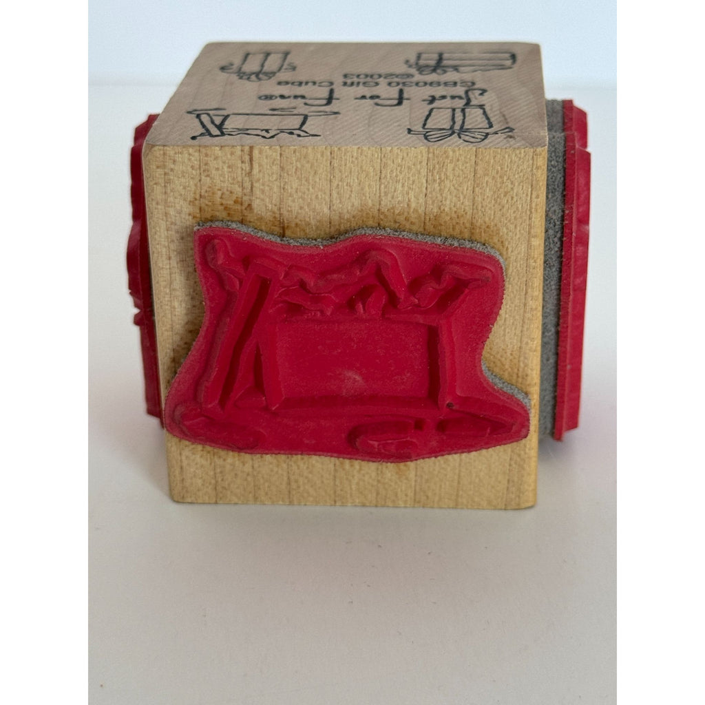 Just for Fun Rubber Stamp Gift Cube Birthday Present Tag Card Making Holidays