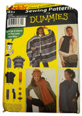 Simplicity Sewing Pattern for Dummies 5433 Poncho Scarf Hat Fanny Pack Bag Uncut