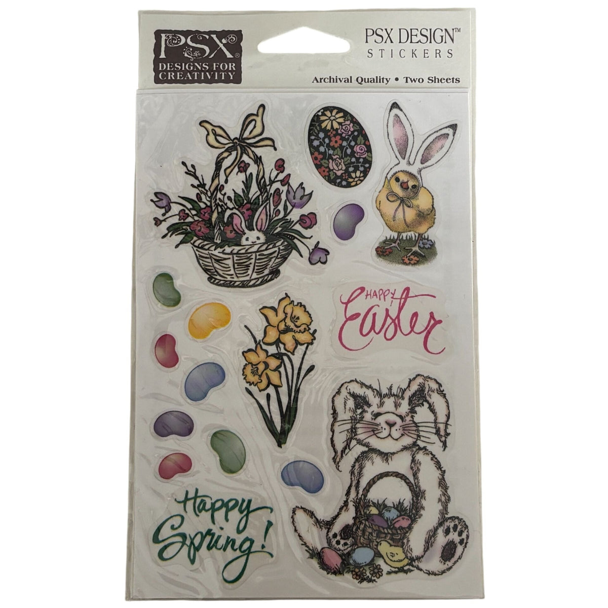 PSX Sticker Set Easter Bunny Eggs Spring Jelly Beans Chic Cardmaking Craft Scrapbooking SH6438