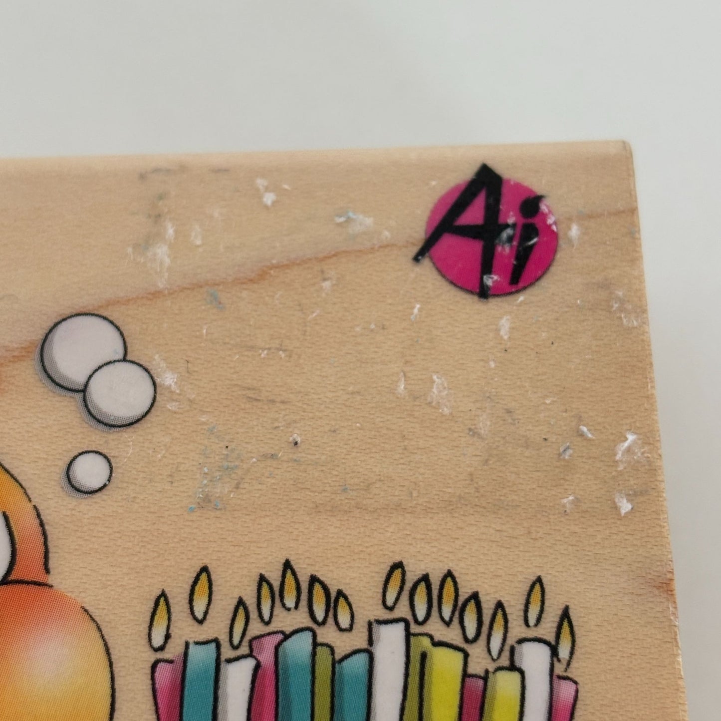 Art Impressions Rubber Stamp Deep Breath Birthday Fish Blowing Cake Candle 4595