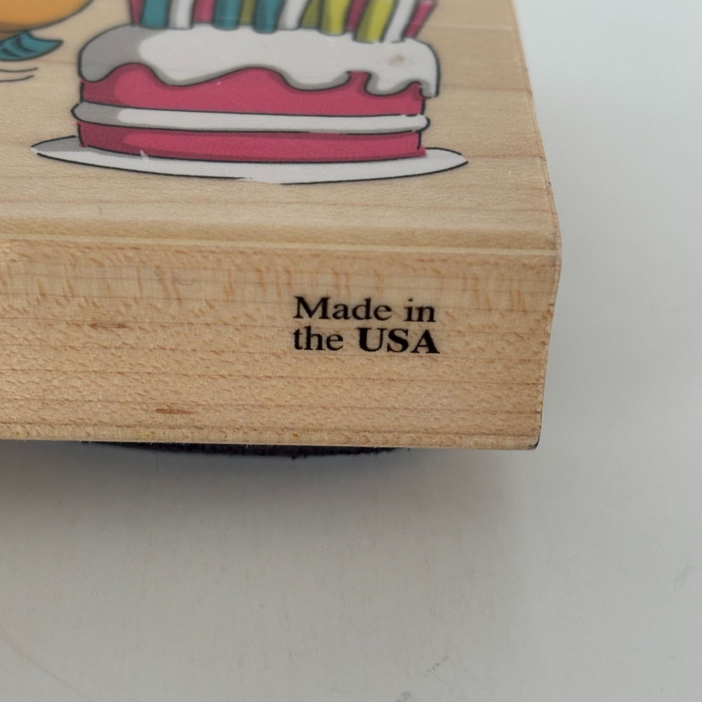 Art Impressions Rubber Stamp Deep Breath Birthday Fish Blowing Cake Candle 4595