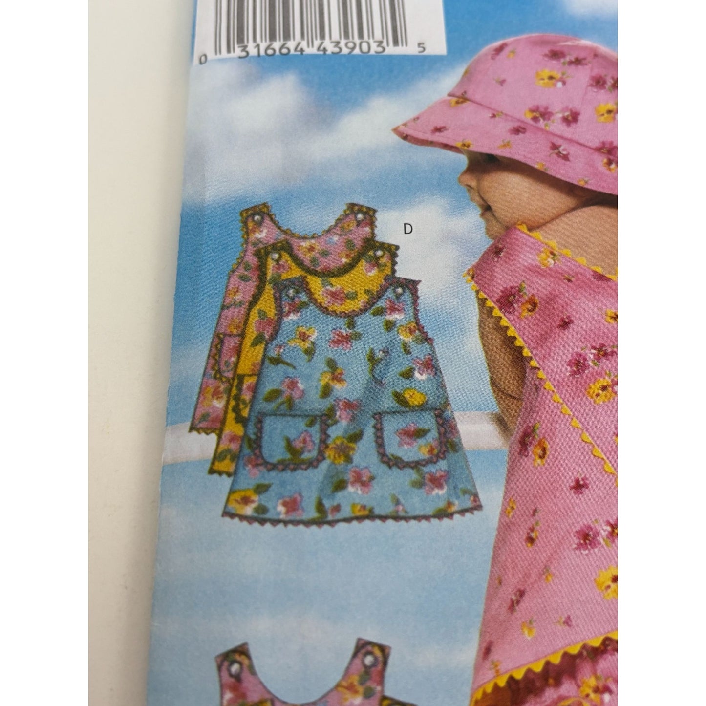 Butterick Sewing Pattern B5625 Infant Baby Romper Jumper Hat Set Summer Uncut