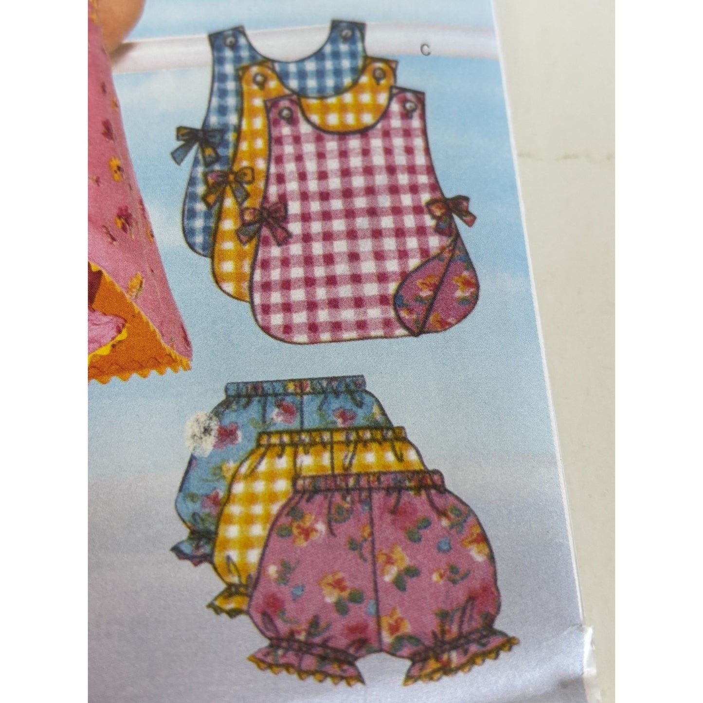 Butterick Sewing Pattern B5625 Infant Baby Romper Jumper Hat Set Summer Uncut