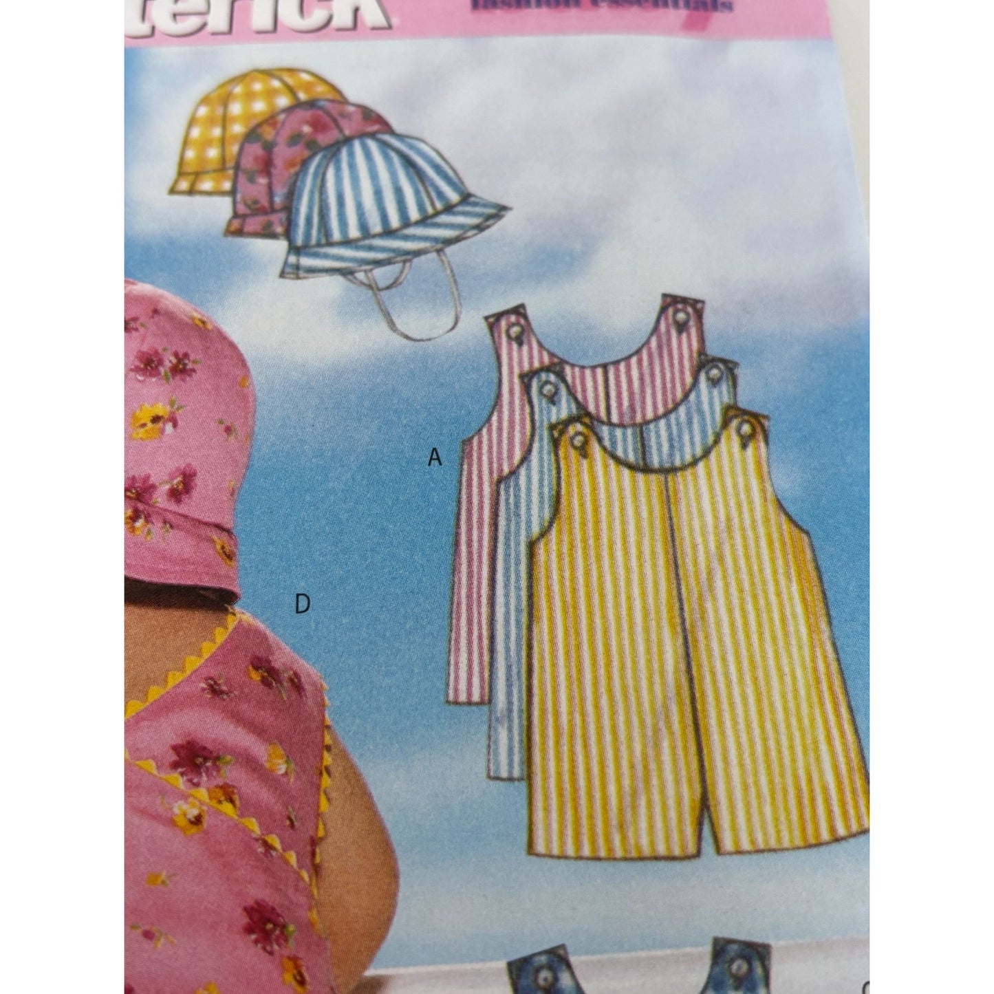 Butterick Sewing Pattern B5625 Infant Baby Romper Jumper Hat Set Summer Uncut