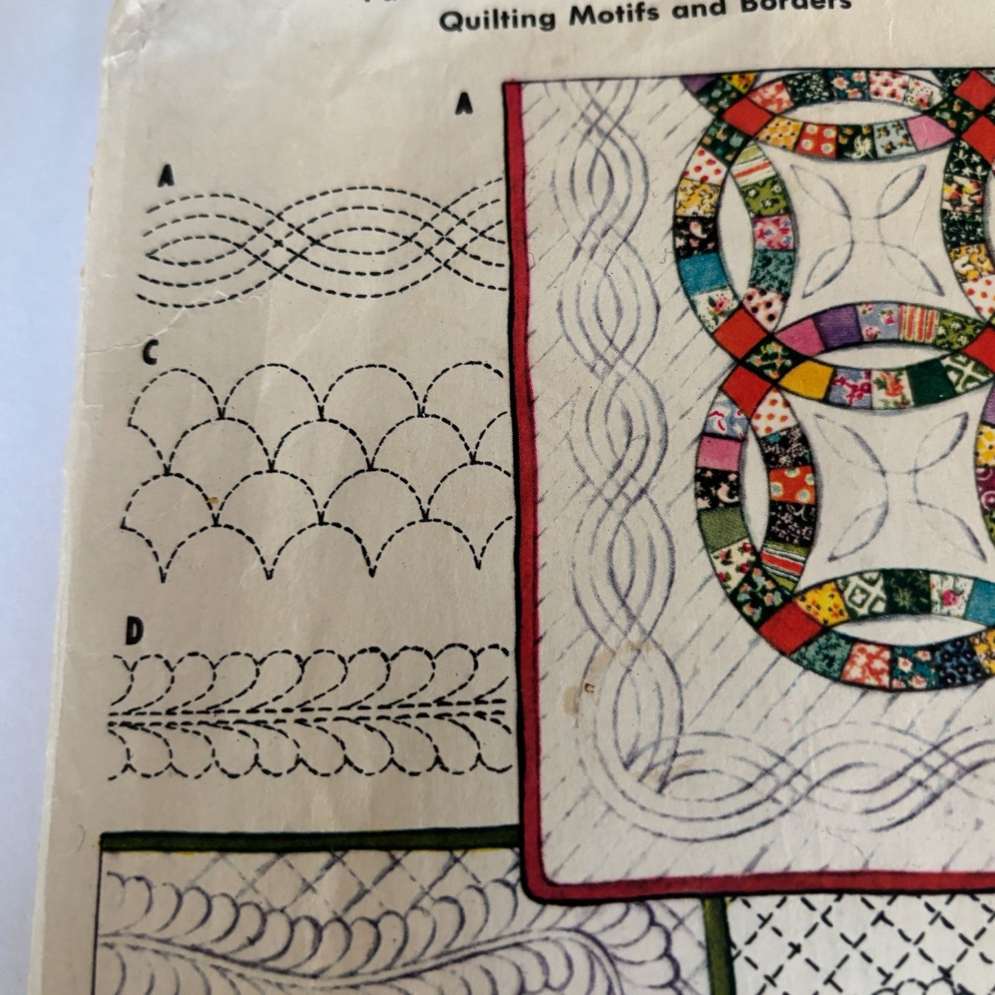 McCalls 2330 Quilt Blocks Pattern Patchwork Applique Motifs Borders 50s 1959 Mid Century Sewing