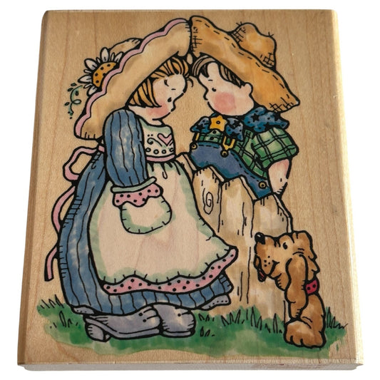 Penny Black Rubber Stamp Farm Love Girl Boy Dog Friendship Card Making 1116K