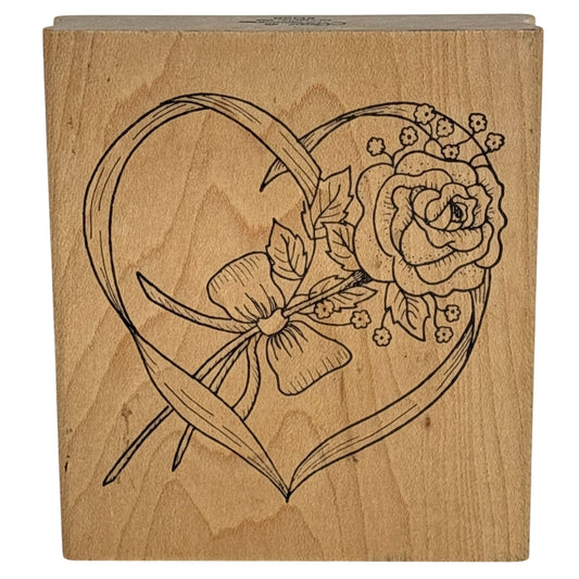 Great Impressions Rubber Stamp Heart Rose Mothers Day Cardmaking Love Wedding Anniversary Paper Crafting