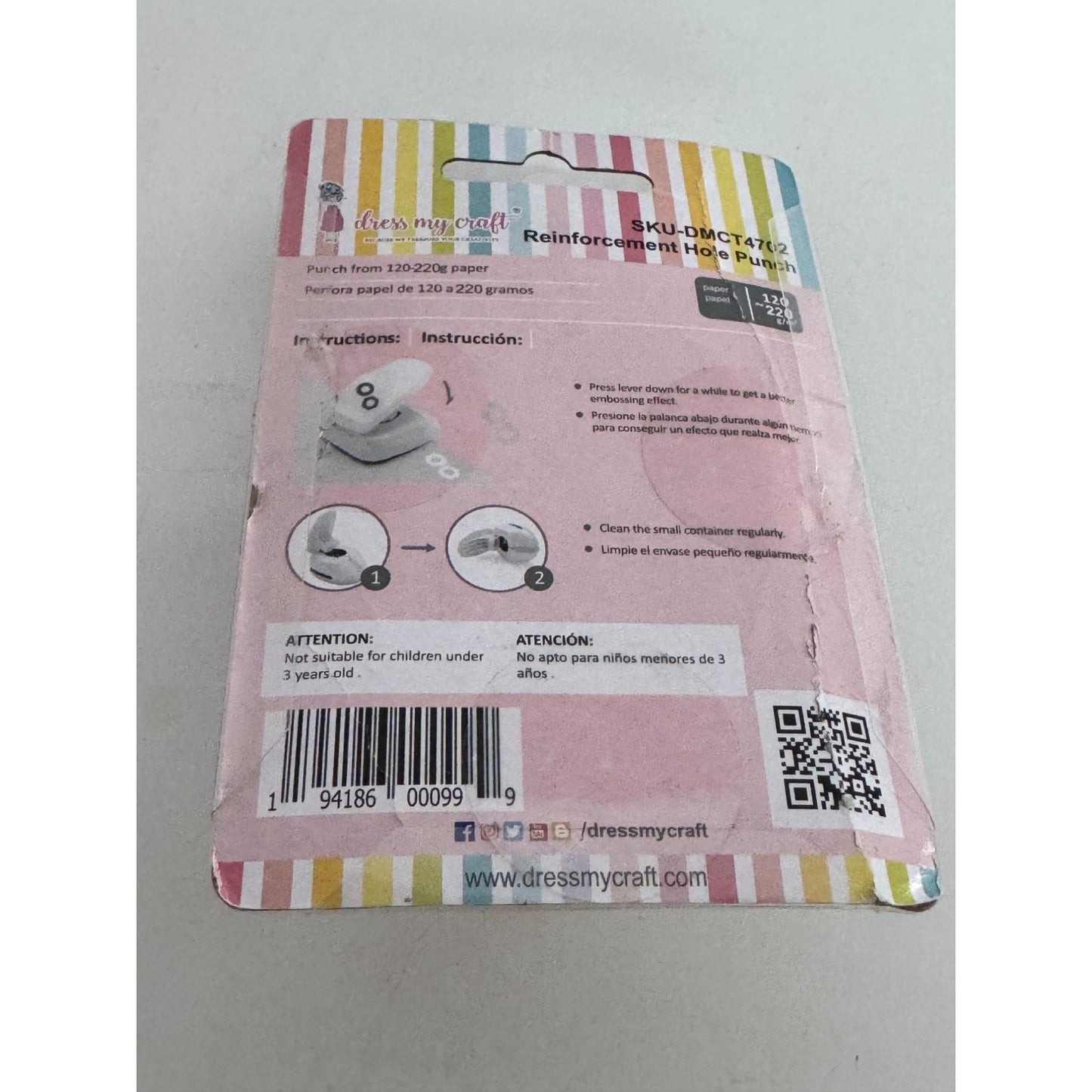 Dress My Craft Reinforcement Hole Punch Paper Crafting Scrapbooking Card Making