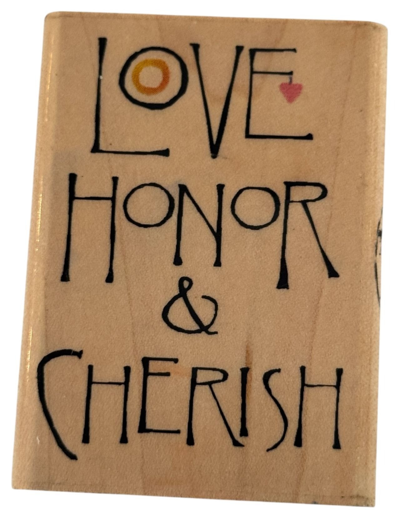Inkadinkado Rubber Stamp Love Honor Cherish Wedding Anniversary Card Making Word