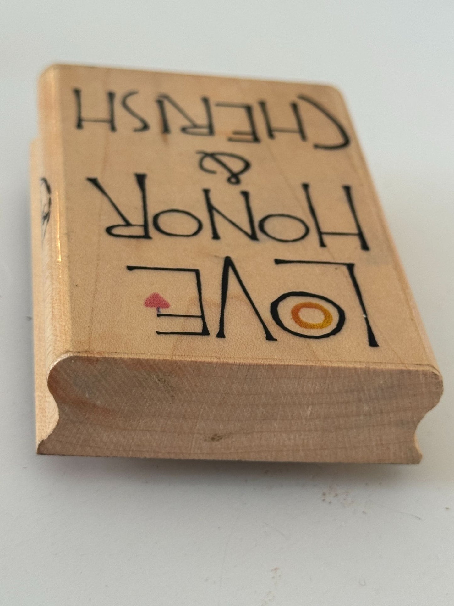 Inkadinkado Rubber Stamp Love Honor Cherish Wedding Anniversary Card Making Word