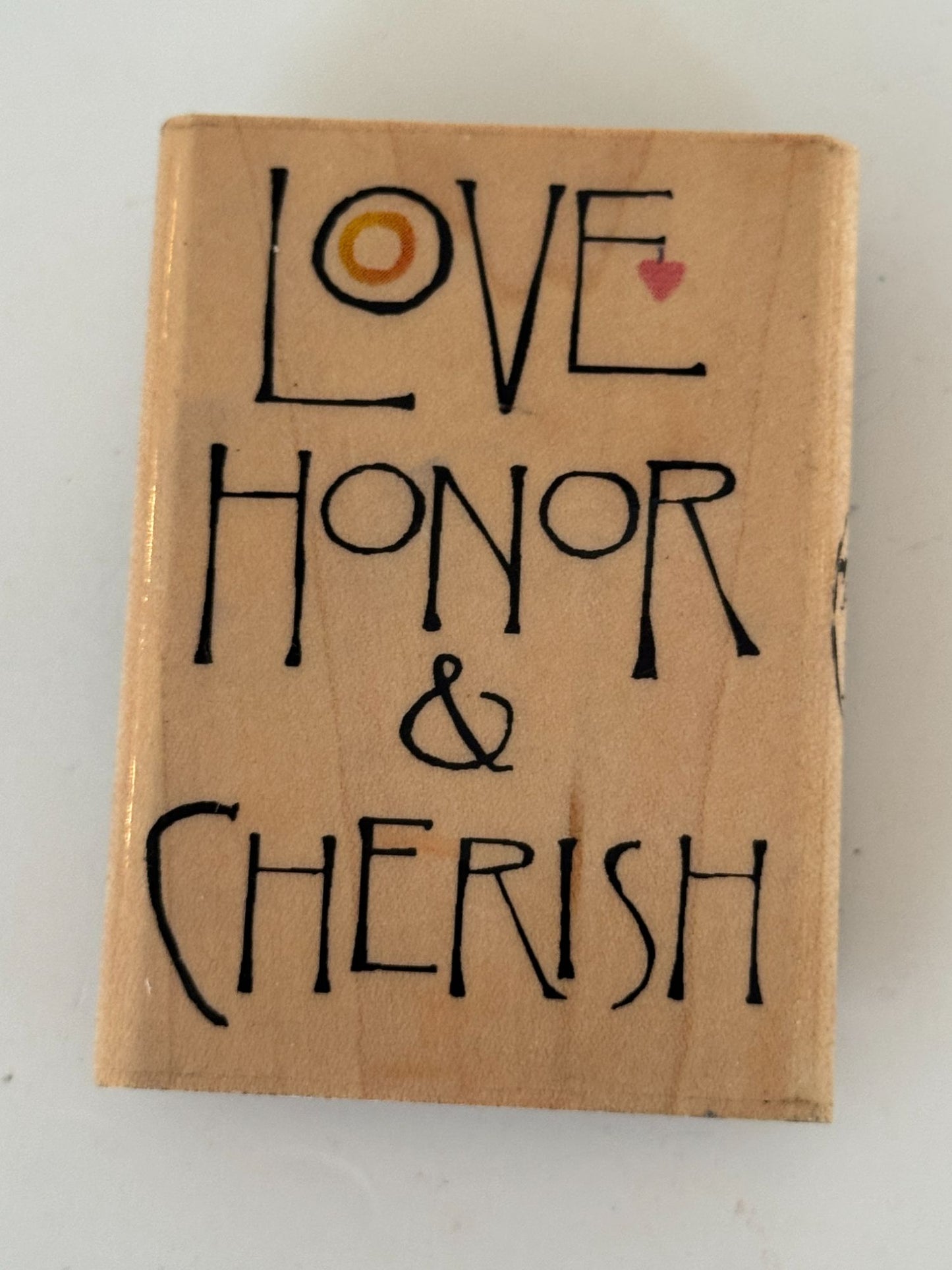 Inkadinkado Rubber Stamp Love Honor Cherish Wedding Anniversary Card Making Word