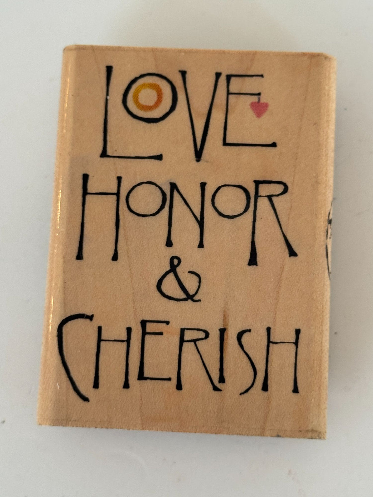 Inkadinkado Rubber Stamp Love Honor Cherish Wedding Anniversary Card Making Word