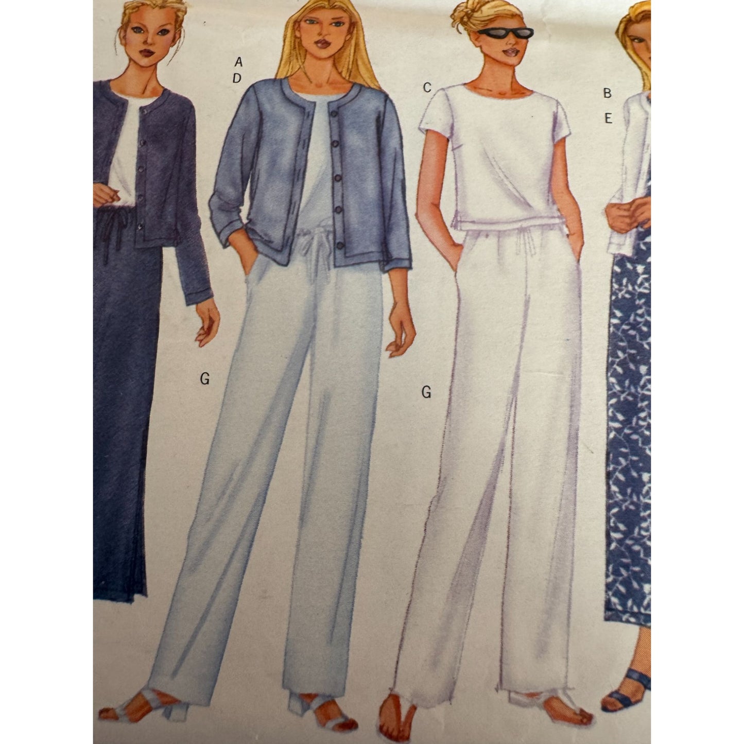 Y2K Minimalist Sewing Pattern Butterick 6474 Capsule Wardrobe Jacket Dress Skirt Pants Size 18-22 Uncut