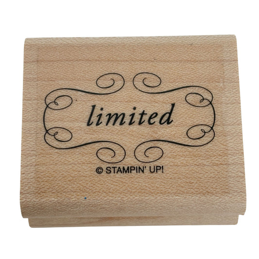 Stampin Up Rubber Stamp Limited Edition Scroll Fancy Words Business Tag Words