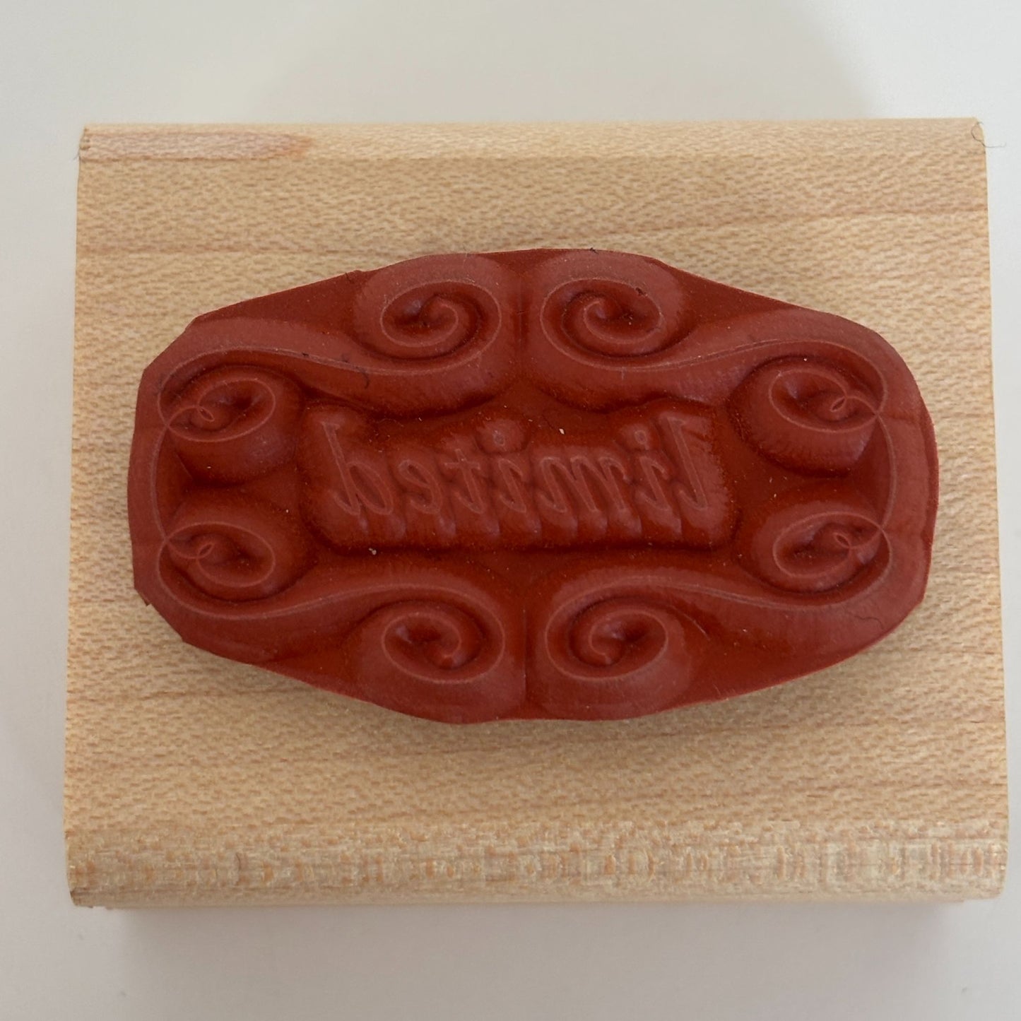 Stampin Up Rubber Stamp Limited Edition Scroll Fancy Words Business Tag Words