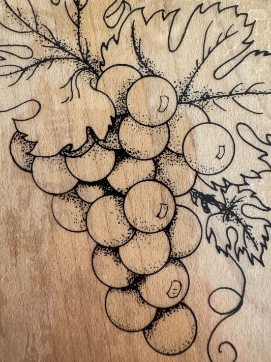 Grapes Rubber Stamp Grape Cluster Grapevine Fruit Wine Making Card Making Craft