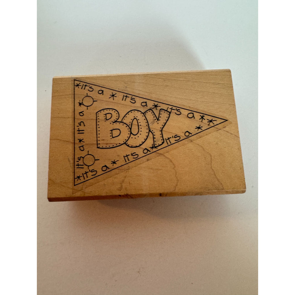 Limited Edition Rubber Stamp Its A Boy Baby Announcement Card Making Words Son