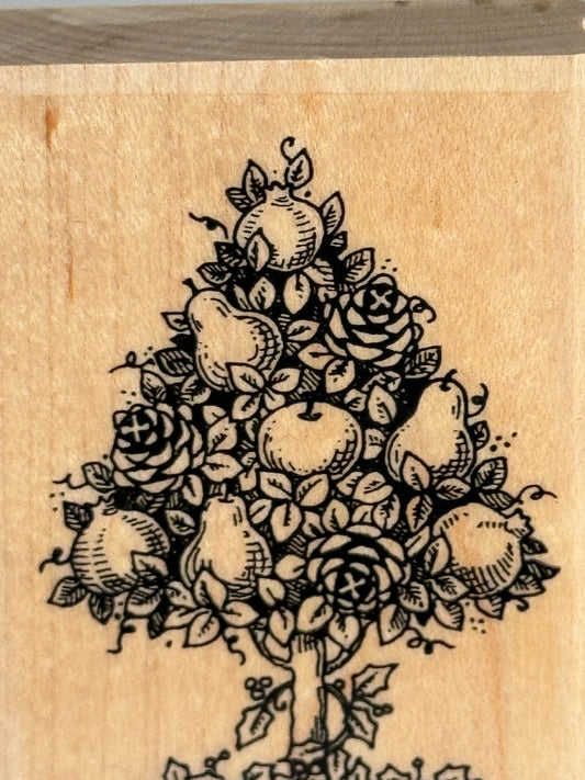 Stampin Up Rubber Stamp Pear Tree Topiary Christmas Card Making Holidays Craft