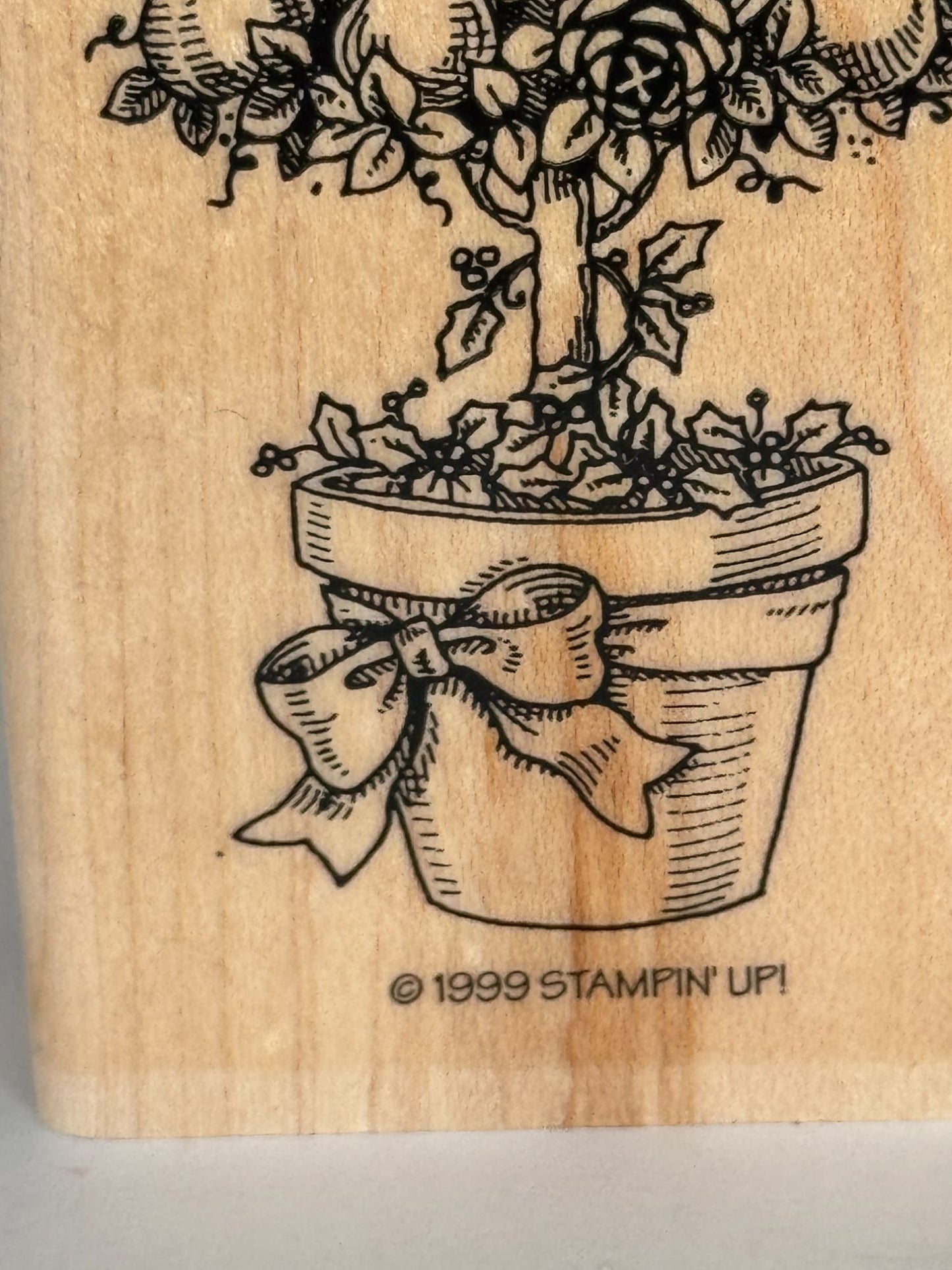 Stampin Up Rubber Stamp Pear Tree Topiary Christmas Card Making Holidays Craft