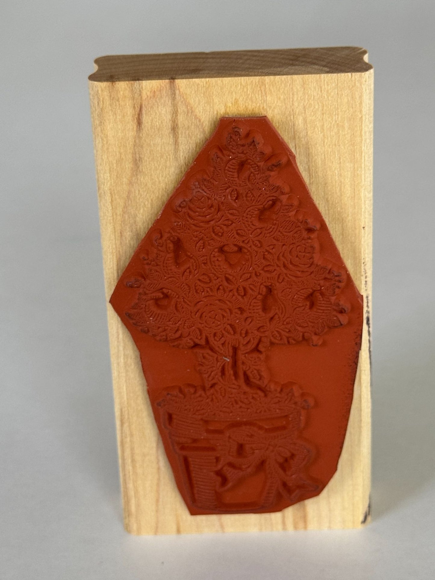 Stampin Up Rubber Stamp Pear Tree Topiary Christmas Card Making Holidays Craft