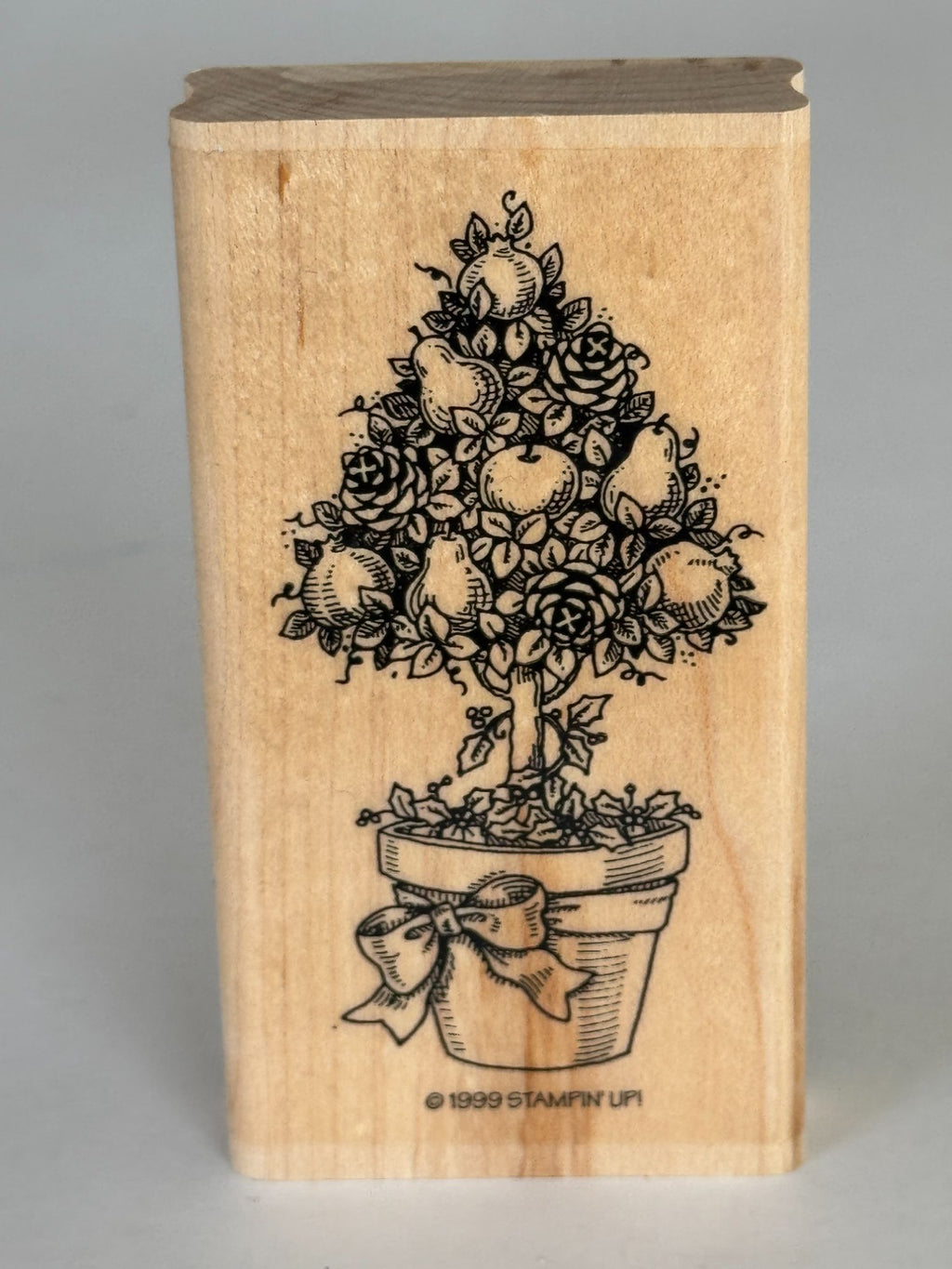 Stampin Up Rubber Stamp Pear Tree Topiary Christmas Card Making Holidays Craft