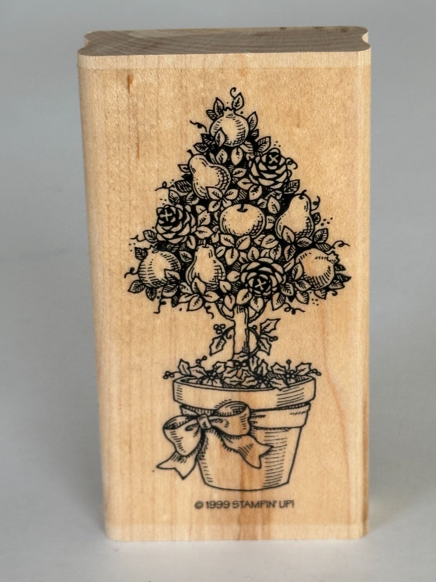 Stampin Up Rubber Stamp Pear Tree Topiary Christmas Card Making Holidays Craft