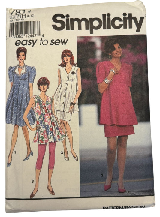 Simplicity Sewing Pattern 7811 Maternity Leggings Skirt Dress Tunic 6-12 UC Easy