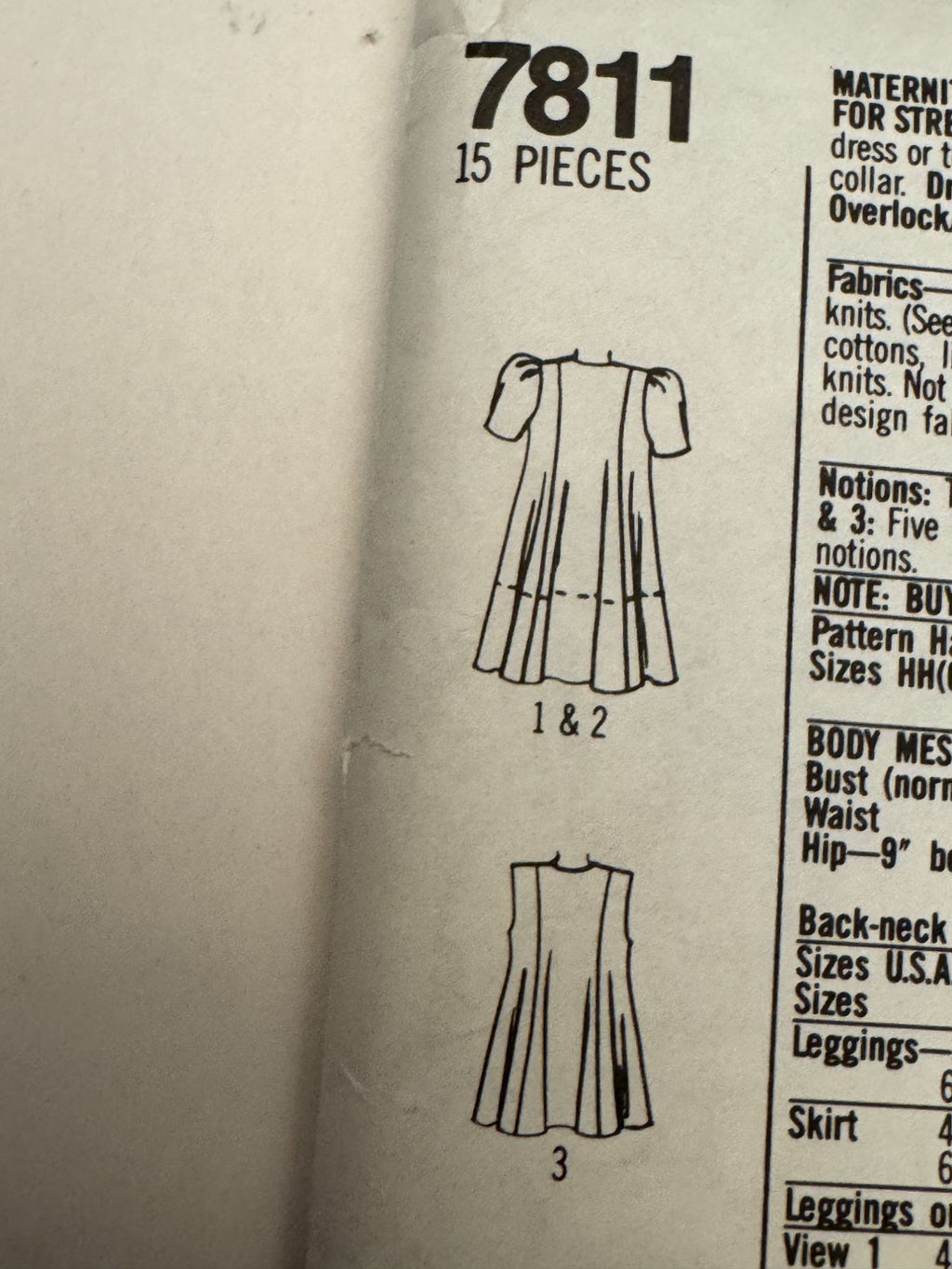 Simplicity Sewing Pattern 7811 Maternity Leggings Skirt Dress Tunic 6-12 UC Easy