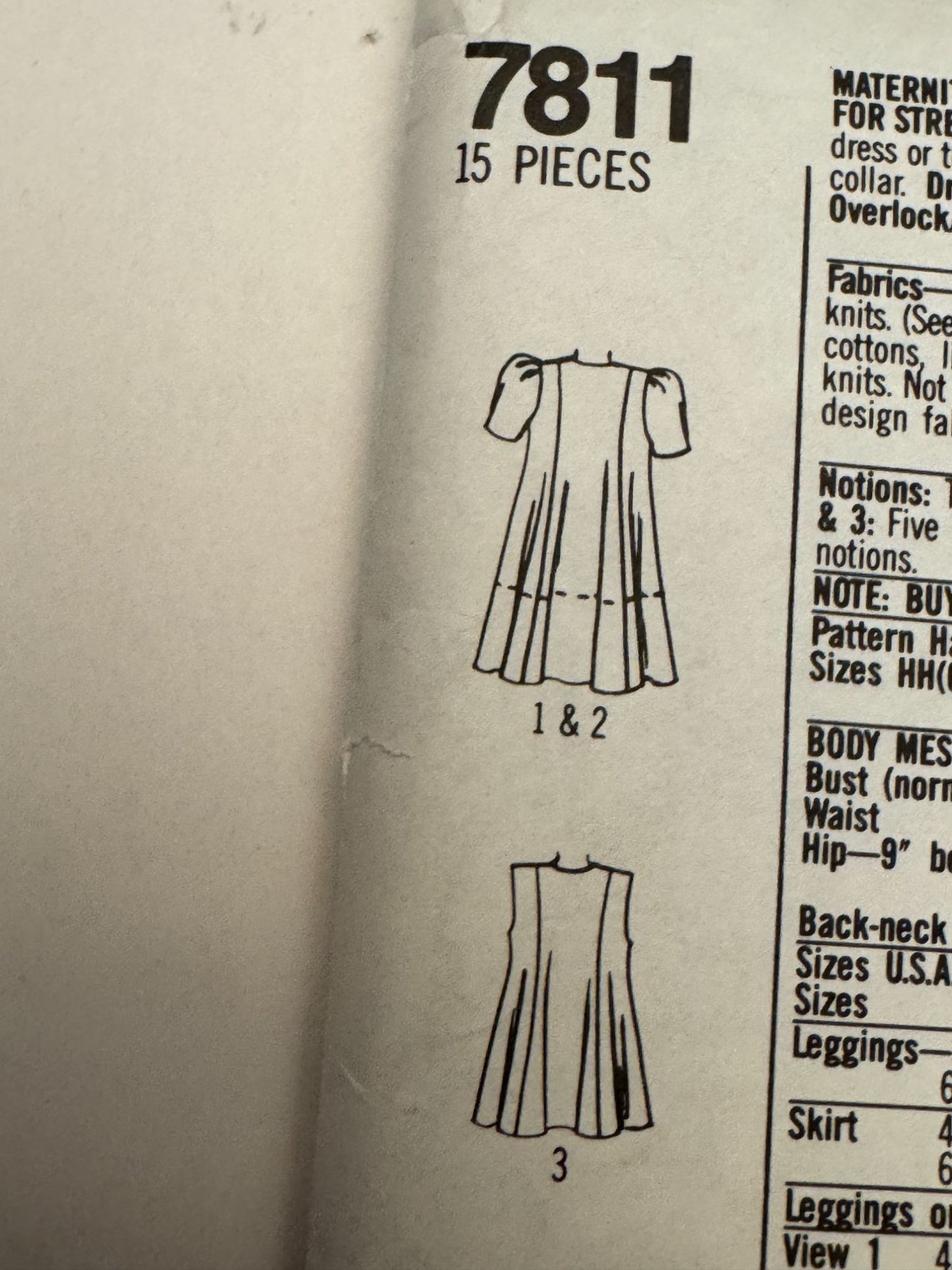 Simplicity Sewing Pattern 7811 Maternity Leggings Skirt Dress Tunic 6-12 UC Easy
