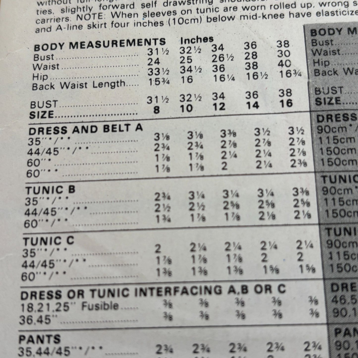 Butterick Sewing Pattern 6513 Maternity Dress Tunic Pants Skirt Vintage 12 CUT