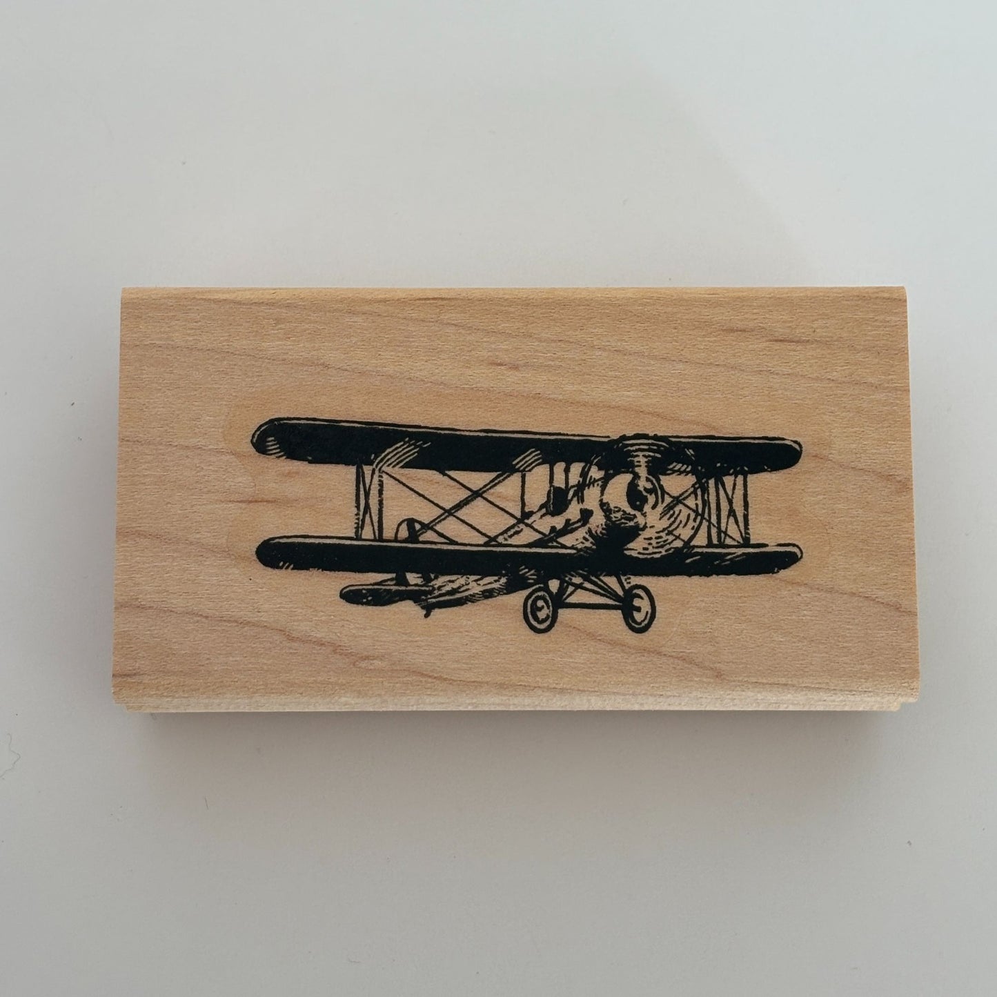 Stampin Up Rubber Stamp Airplane Bi-Plane Sky Aviation Pilot Flying Card Making