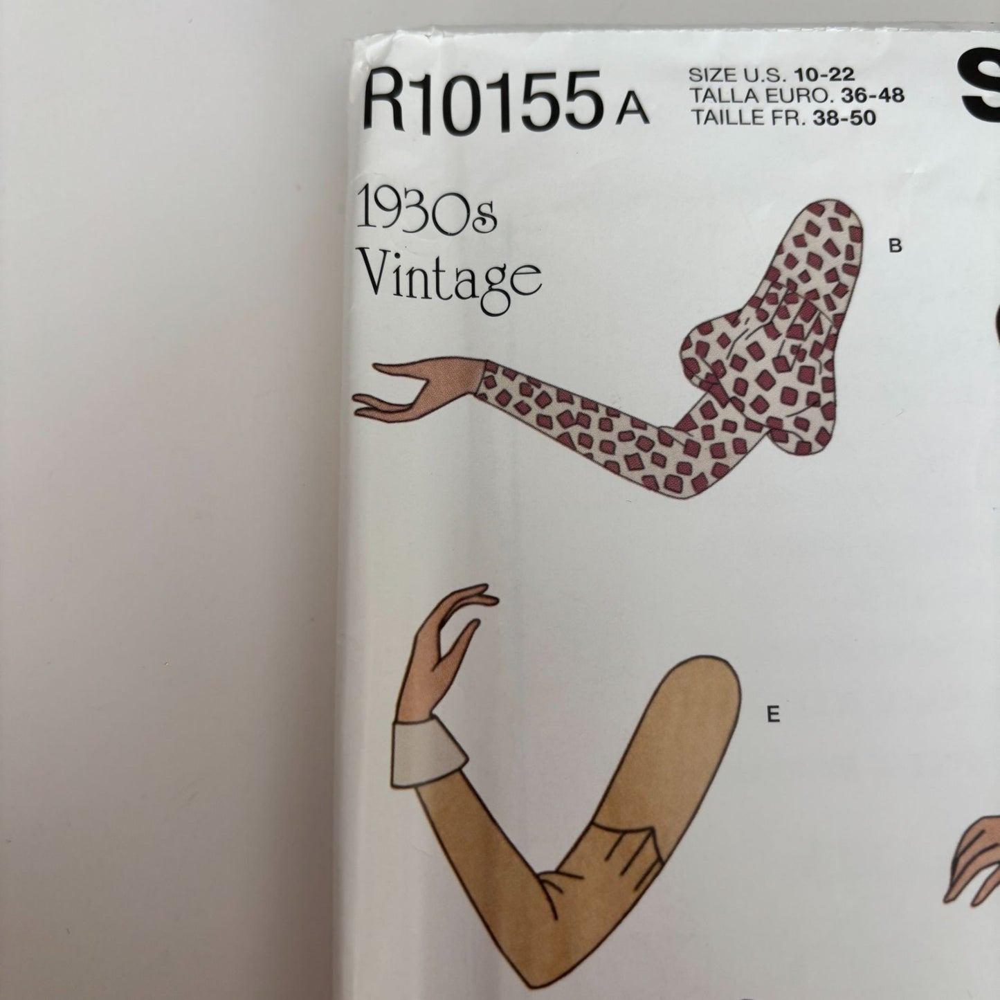 Simplicity Sewing Pattern R10155 1930s Vintage Sleeves Bodice Guide 2019 Uncut Upcycle Clothing