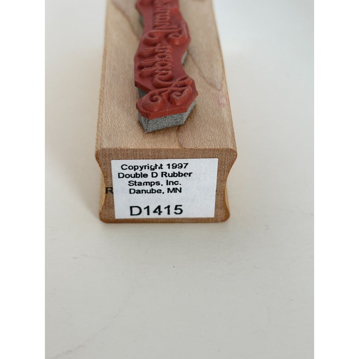 Double D Rubber Stamp Happy Thanksgiving Sentiment Fall Cursive Word Cardmaking Wooden Autumn