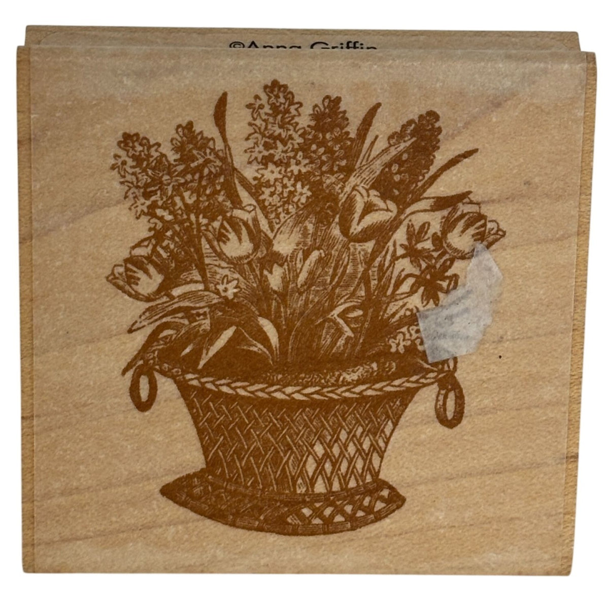 Anna Griffin Rubber Stamp Flower Basket Mothers Day Card Making All Night Media Craft