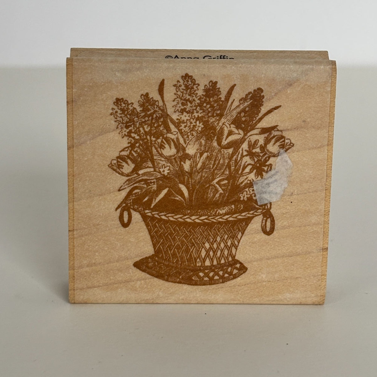 Anna Griffin Rubber Stamp Flower Basket Mothers Day Card Making All Night Media Craft