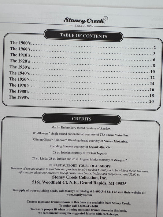 Stoney Creek Cross Stitch Patterns Decades To Remember Book 230 American History