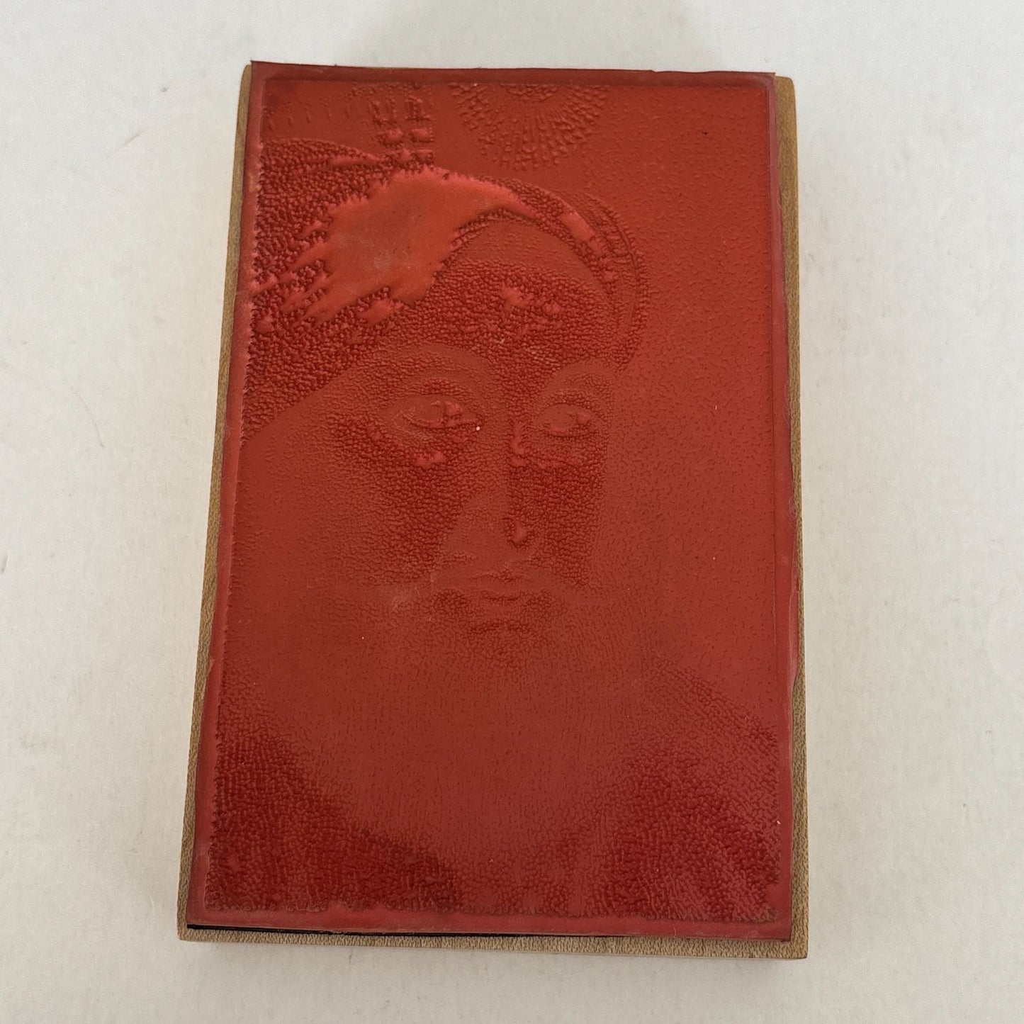 Postmodern Design Rubber Stamp The Sultan Portrait Mixed Media Art Wooden Large TK1-103-D Rare