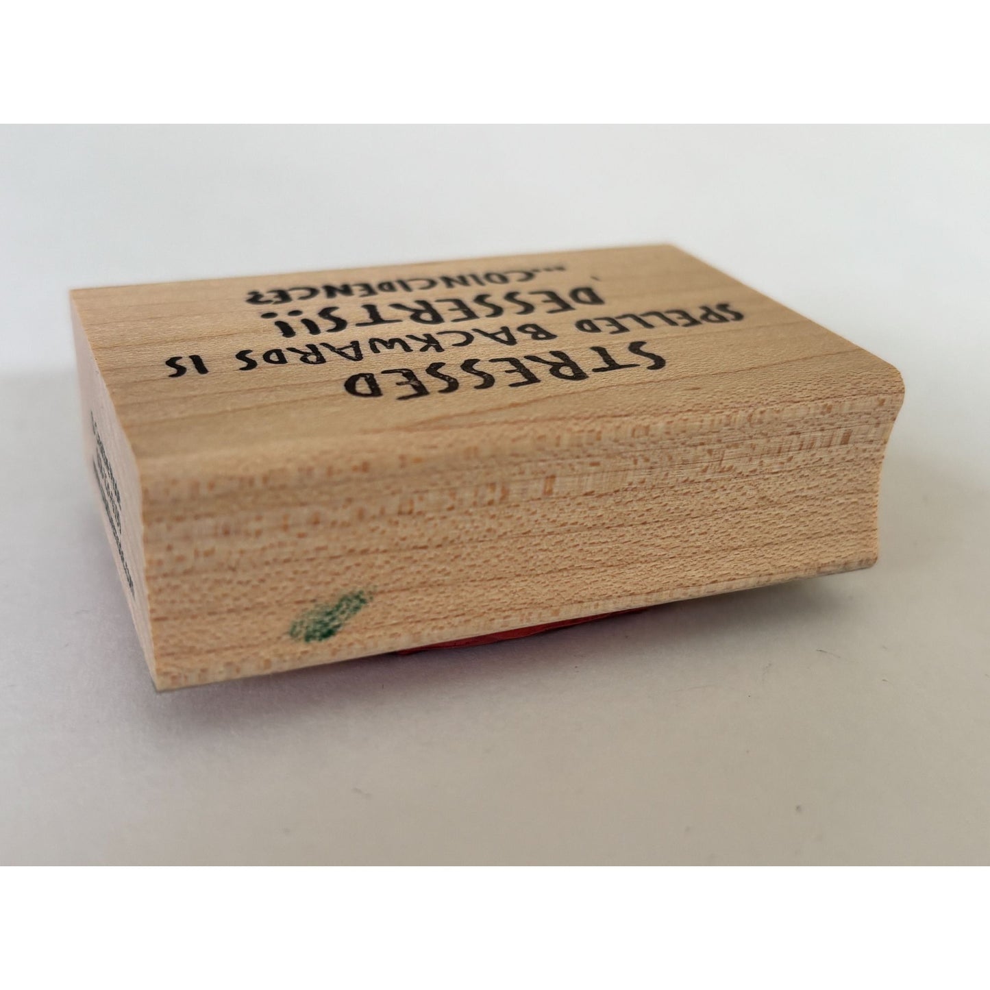 Creative Mode Funny Rubber Stamp Stressed Spelled Backwards Is Desserts Humor Wood Mounted