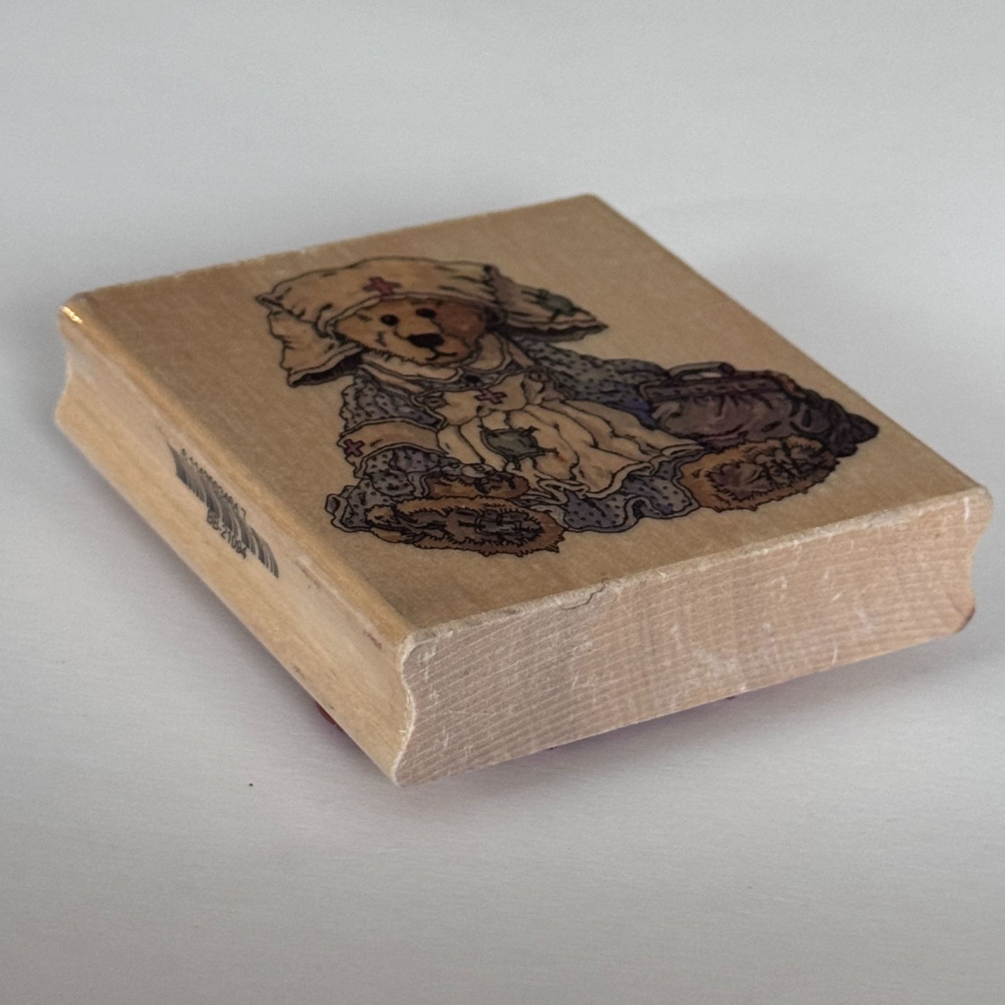 Boyds Bears Clara the Nurse Rubber Stamp Teddy Get Well Soon Cardmaking Wood Mounted H21094 Uptown