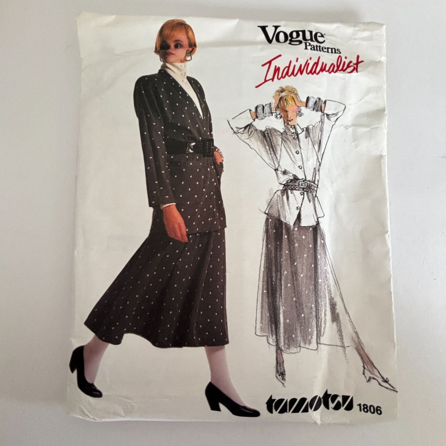 Vogue Sewing Pattern 1806 Individualist Jacket Skirt Top 80s Quiet Luxury 12 Uncut Minimalist