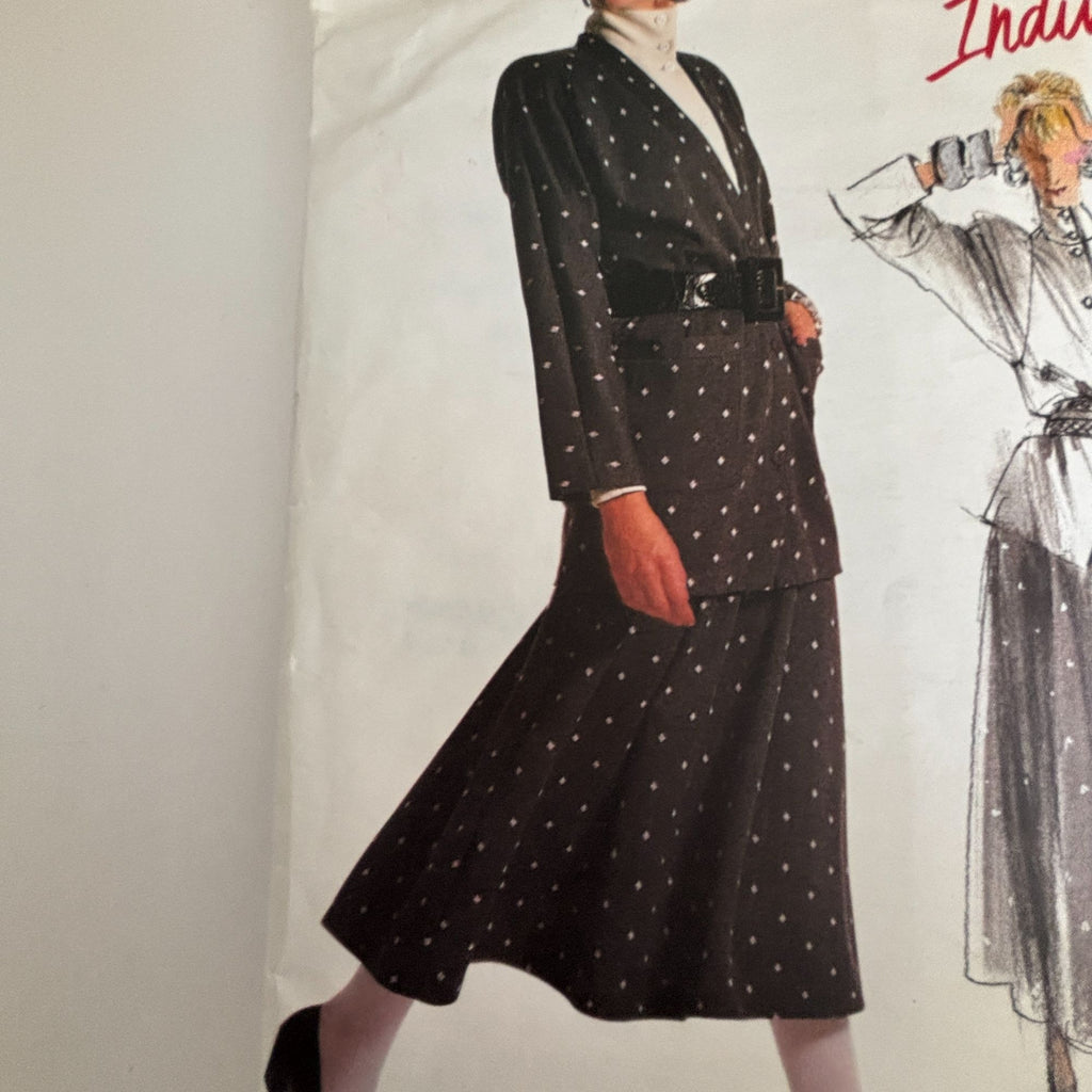 Vogue Sewing Pattern 1806 Individualist Jacket Skirt Top 80s Quiet Luxury 12 Uncut Minimalist