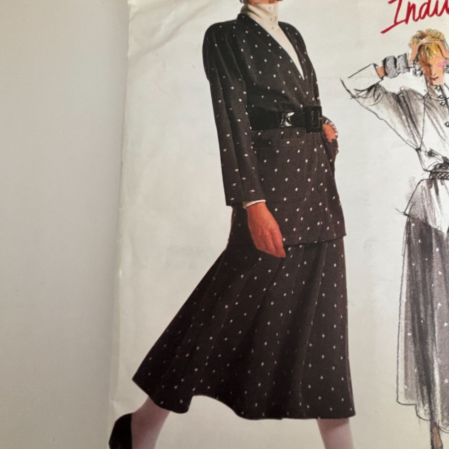 Vogue Sewing Pattern 1806 Individualist Jacket Skirt Top 80s Quiet Luxury 12 Uncut Minimalist